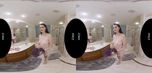  VRHUSH Aria Khaide tries on outfits before riding your cock